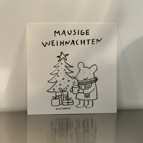xl postkarte - mausige weihnachten