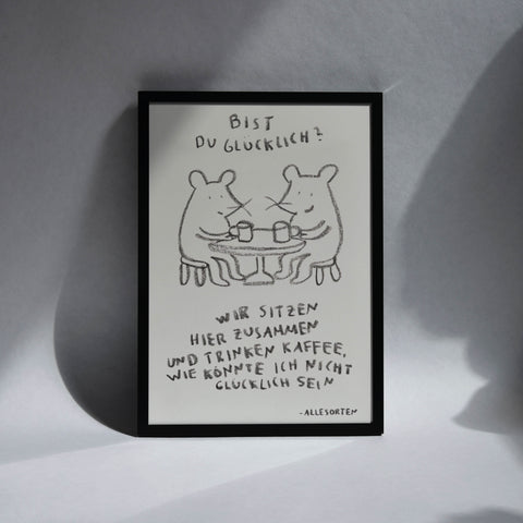 print - mausweisheit glücklichsein A4