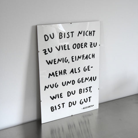 print - kein zu viel kein zu wenig A3