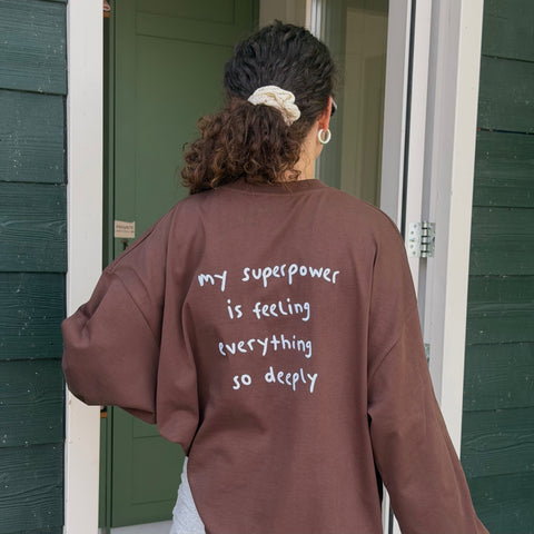 longsleeve bestickt - superpower