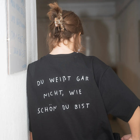 oversized shirt - schwarz unisex bestickt